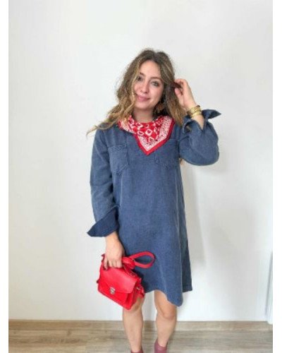 Foulard en coton indien 50 cm – Motif cœur rouge