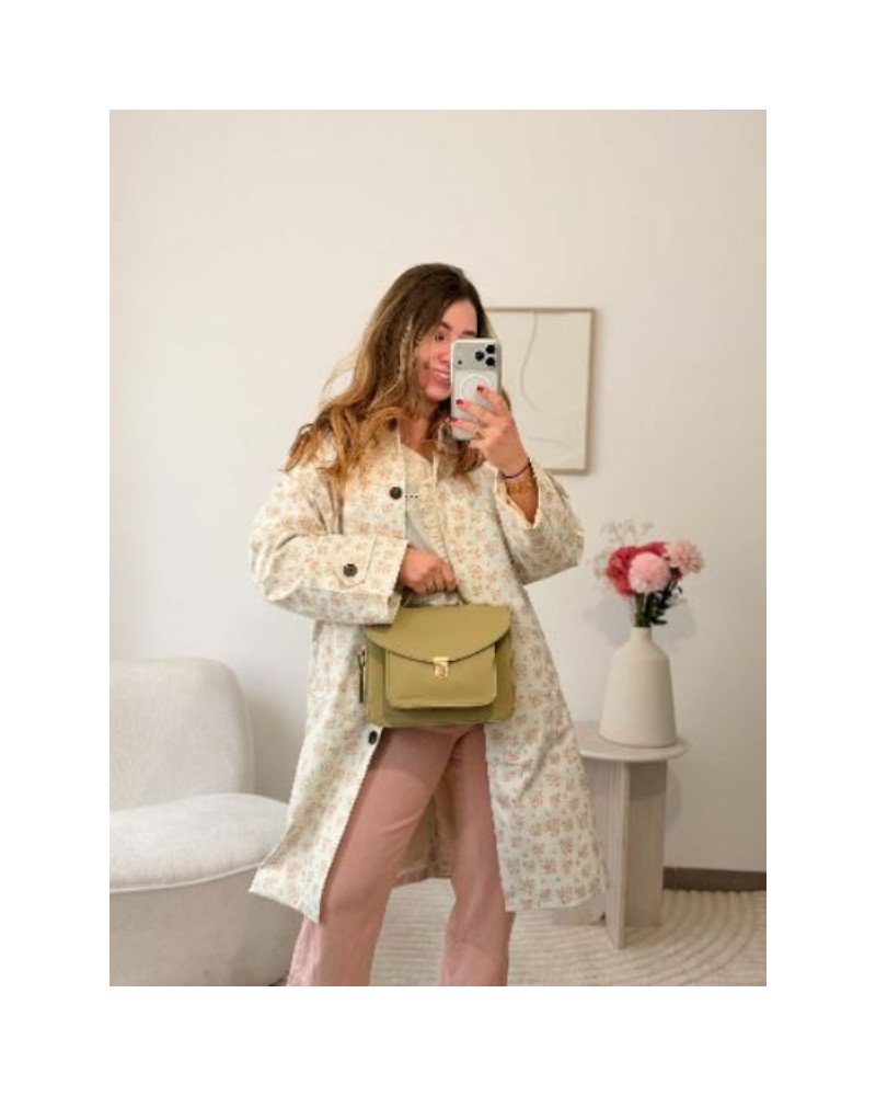 Imper long à fleurs - Capuche reversible