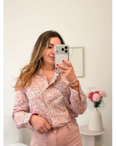 Chemise liberty - Rose et bleu