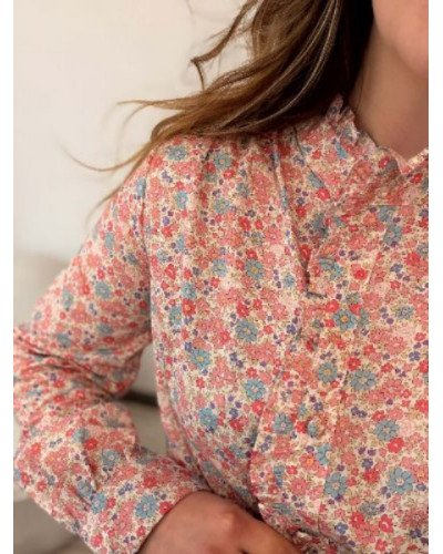 Chemise liberty - Rose et bleu