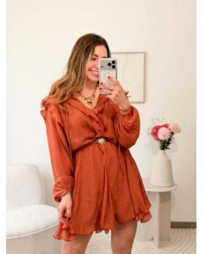 Robe fluide terracotta - Louise