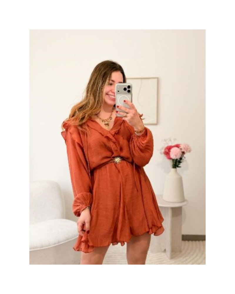 Robe fluide terracotta - Louise