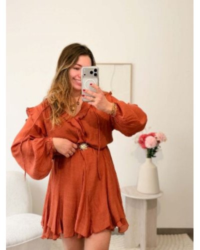 Robe fluide terracotta - Louise