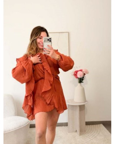 Robe fluide terracotta - Louise