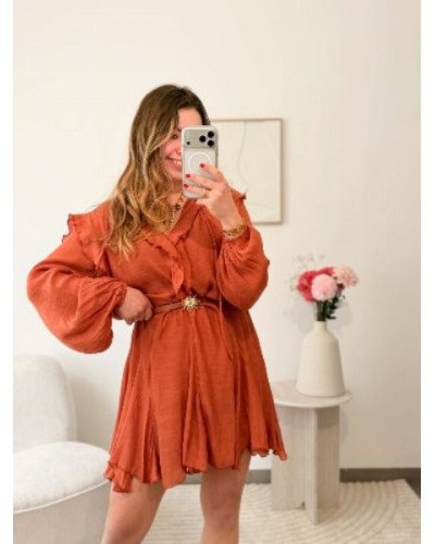 Robe fluide terracotta - Louise