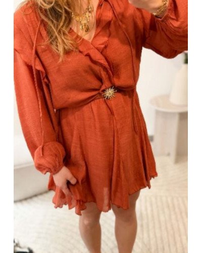 Robe fluide terracotta - Louise