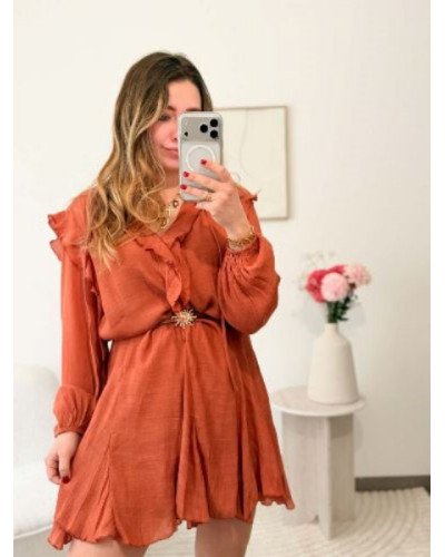Robe fluide terracotta - Louise