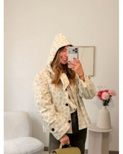 Imper à fleurs - Capuche reversible
