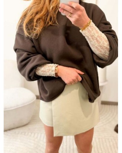 Sweat marron oversize “MOMMY” – confortable et tendance