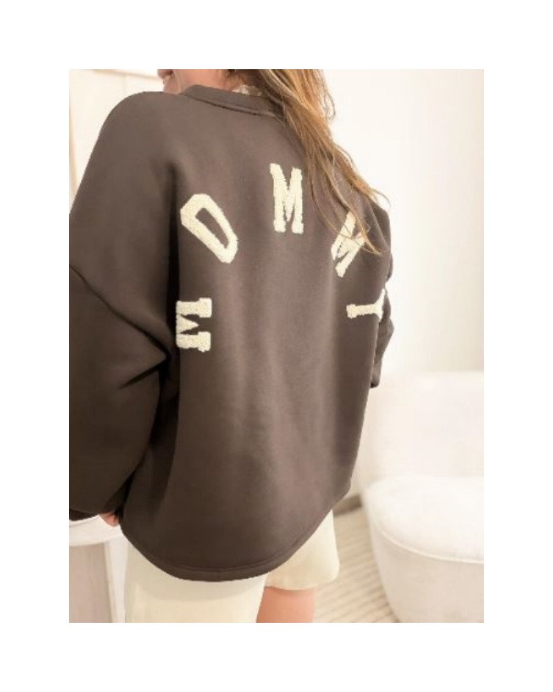 Sweat marron oversize “MOMMY” – confortable et tendance