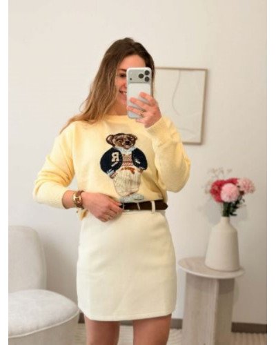 Jupe blanche droite avec doublure – élégante et confortable