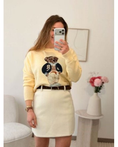 Jupe blanche droite avec doublure – élégante et confortable