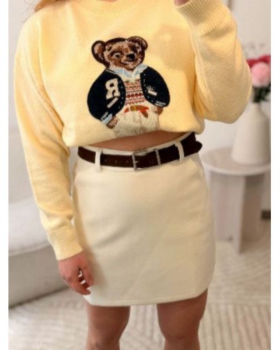 Jupe blanche droite avec doublure – élégante et confortable