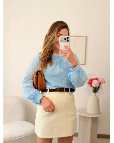 Jupe blanche droite avec doublure – élégante et confortable