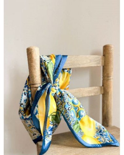 Foulard citron - Bleu