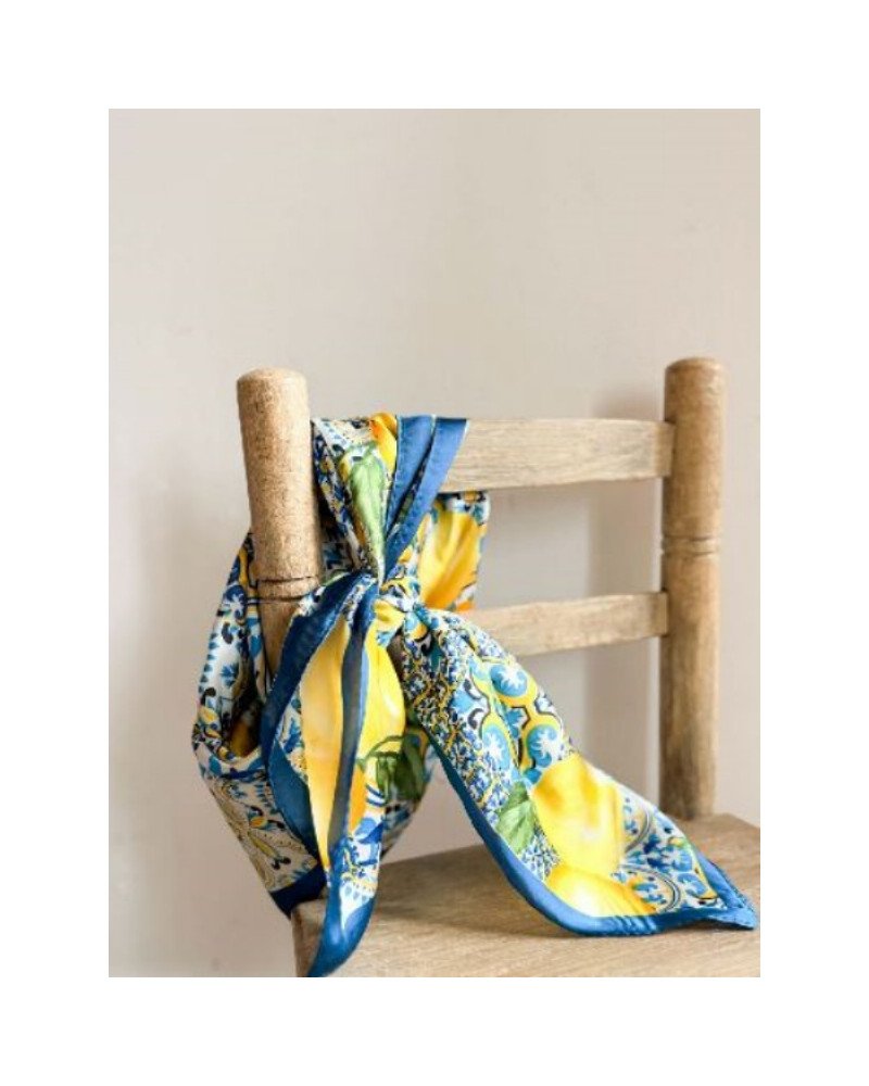 Foulard citron - Bleu