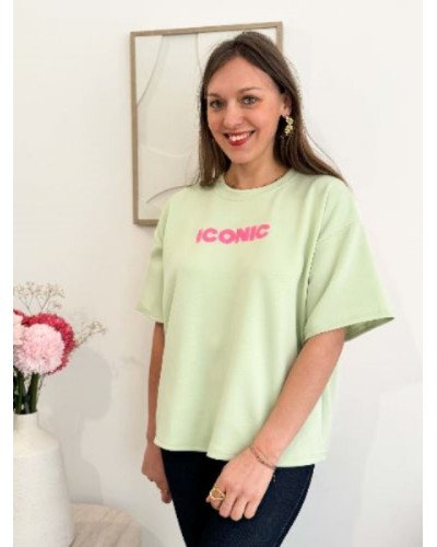 T-shirt ICONIC - Vert pastel