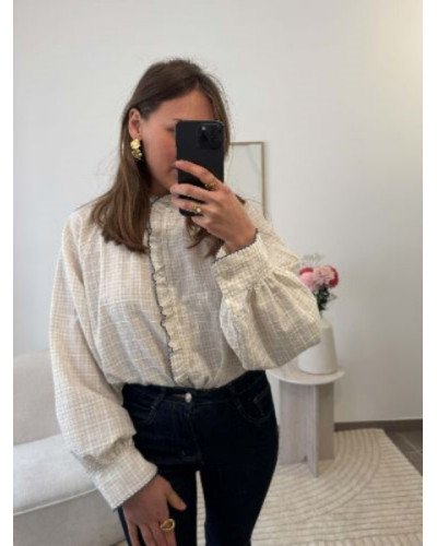 Chemise à carreaux - Beige