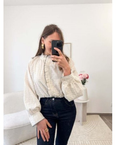 Chemise à carreaux - Beige