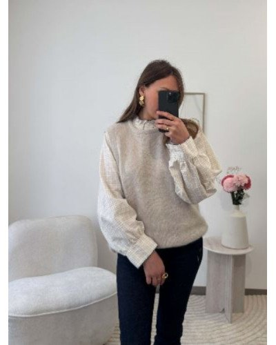 Chemise à carreaux - Beige