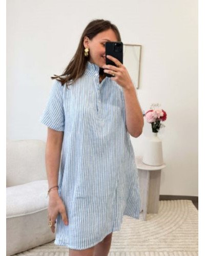 Robe rayée bleu