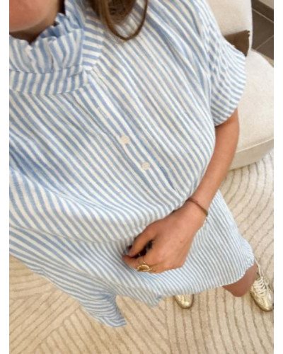 Robe rayée bleu