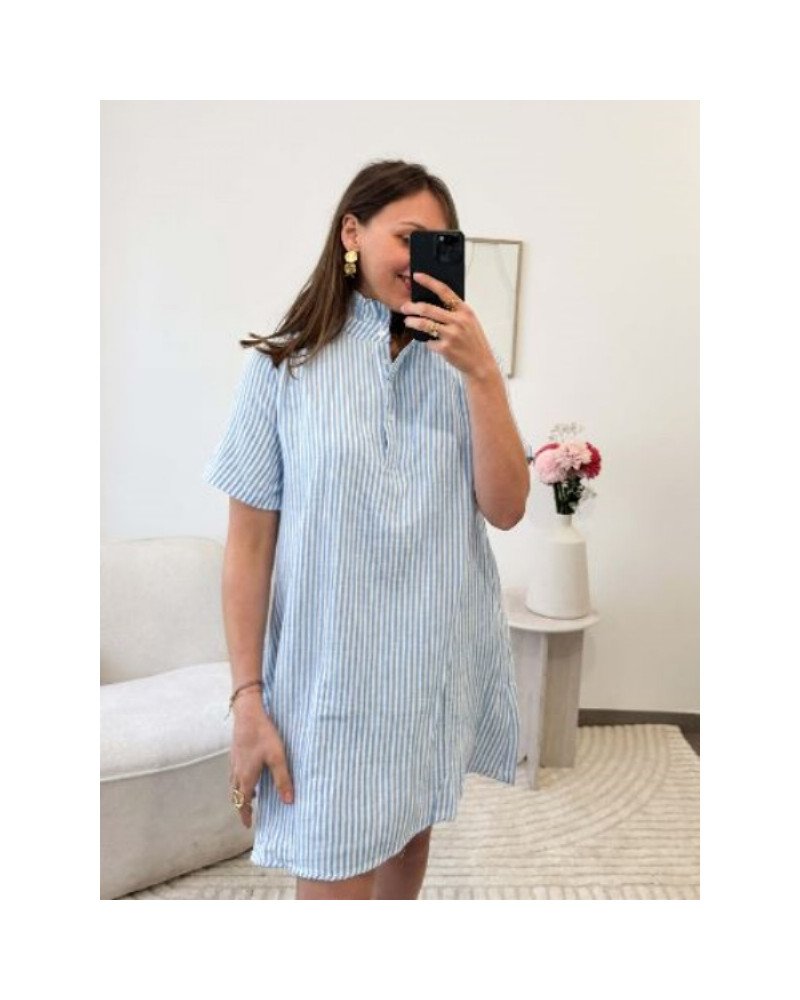 Robe rayée bleu