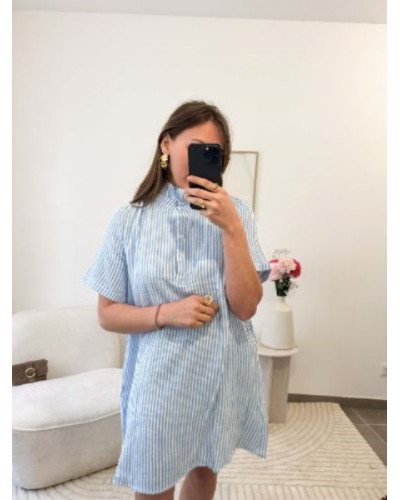 Robe rayée bleu