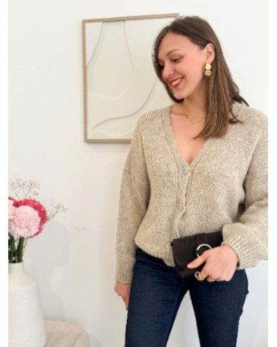 Cardigan V - Beige