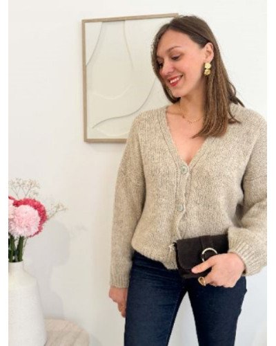 Cardigan V - Beige