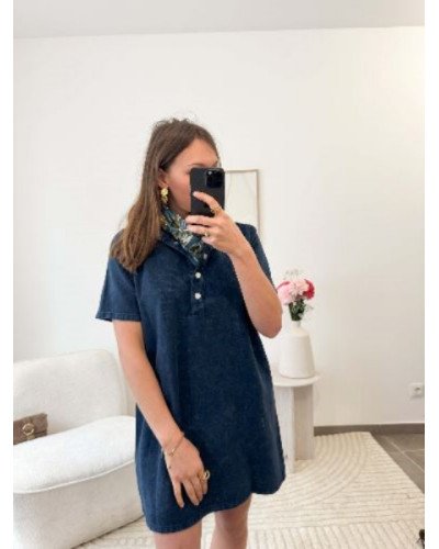 Robe jeans bleu marine