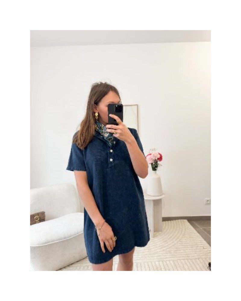 Robe jeans bleu marine