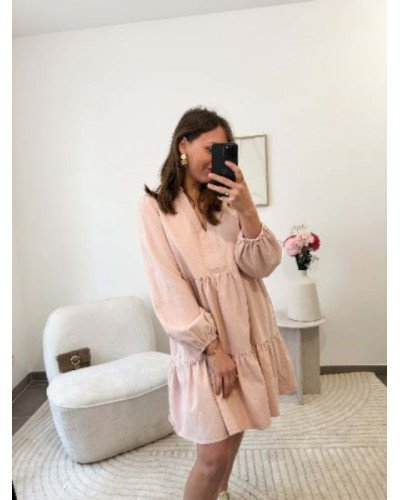 Robe jean rose pâle