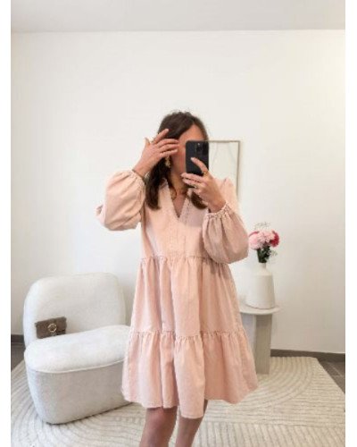 Robe jean rose pâle
