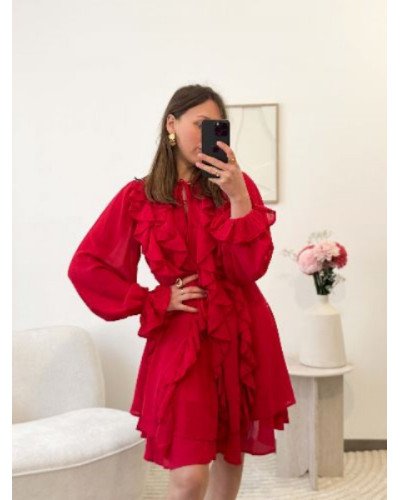 Robe à volants - Rouge
