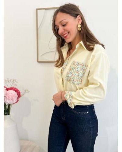 Chemisier jaune pastel