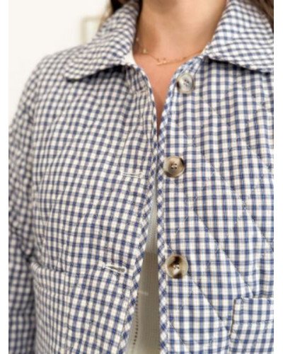 Veste vichy bleu marine