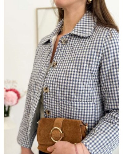 Veste vichy bleu marine