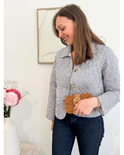 Veste vichy bleu marine