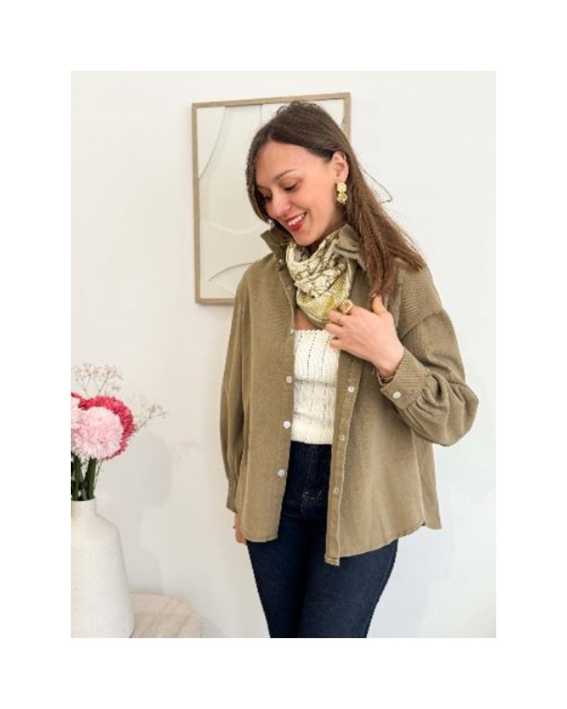 Veste jean kaki