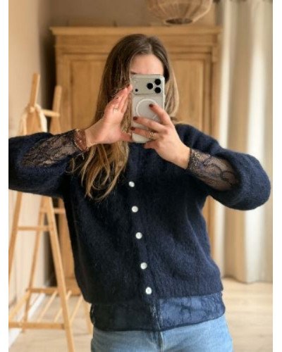 Haut dentelle - Bleu marine