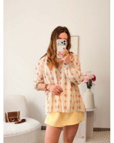 Jupe-short asymétrique - Jaune