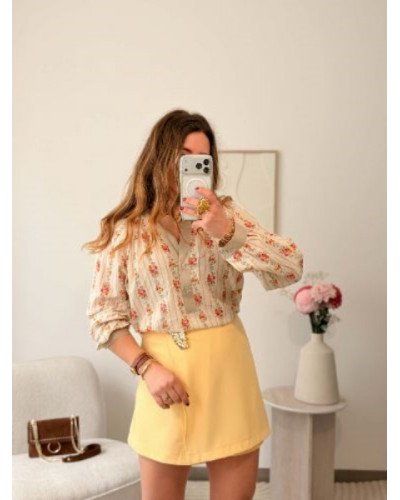 Jupe-short asymétrique - Jaune