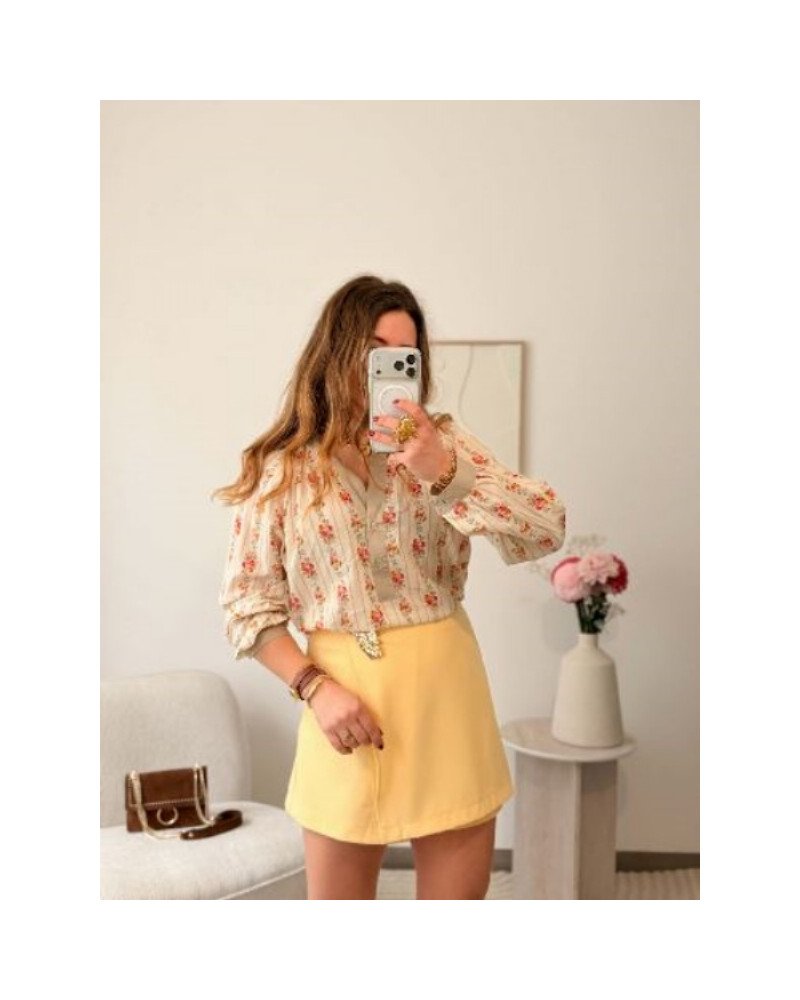 Jupe-short asymétrique - Jaune