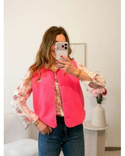 Chemisier rayé rose