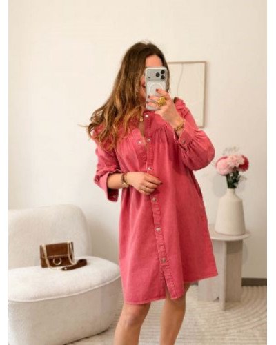 Robe en jean - Rose