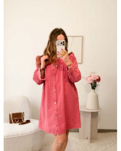 Robe en jean - Rose