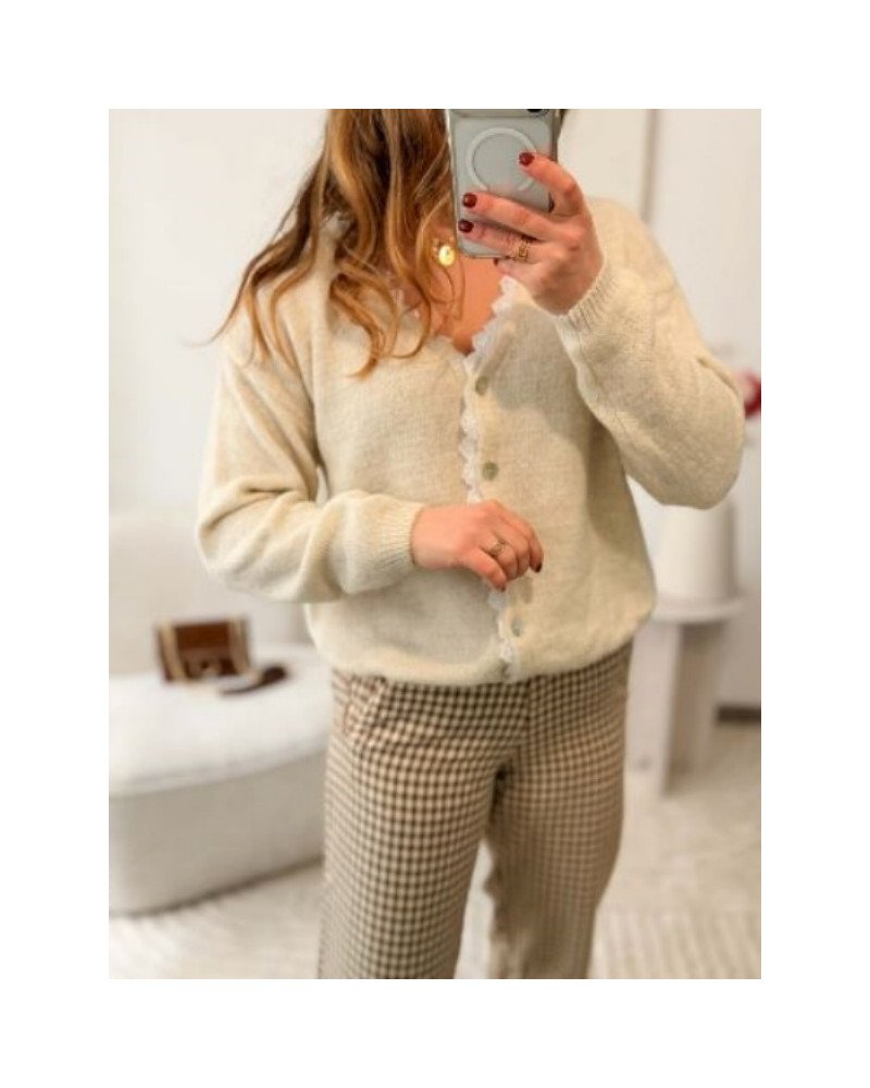 Gilet beige - Dentelle 