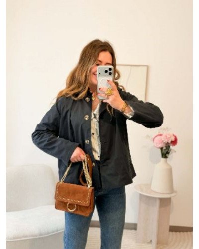 Sac en daim clouté - Marron