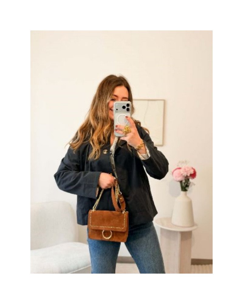 Trench col victorien bleu marine